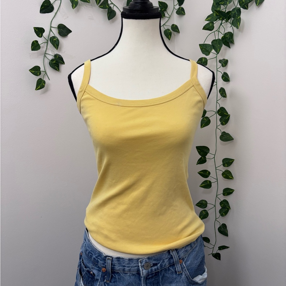 Womens Tommy Bahama Butter Yellow Camisole Tank Top Pima Cotton Size S